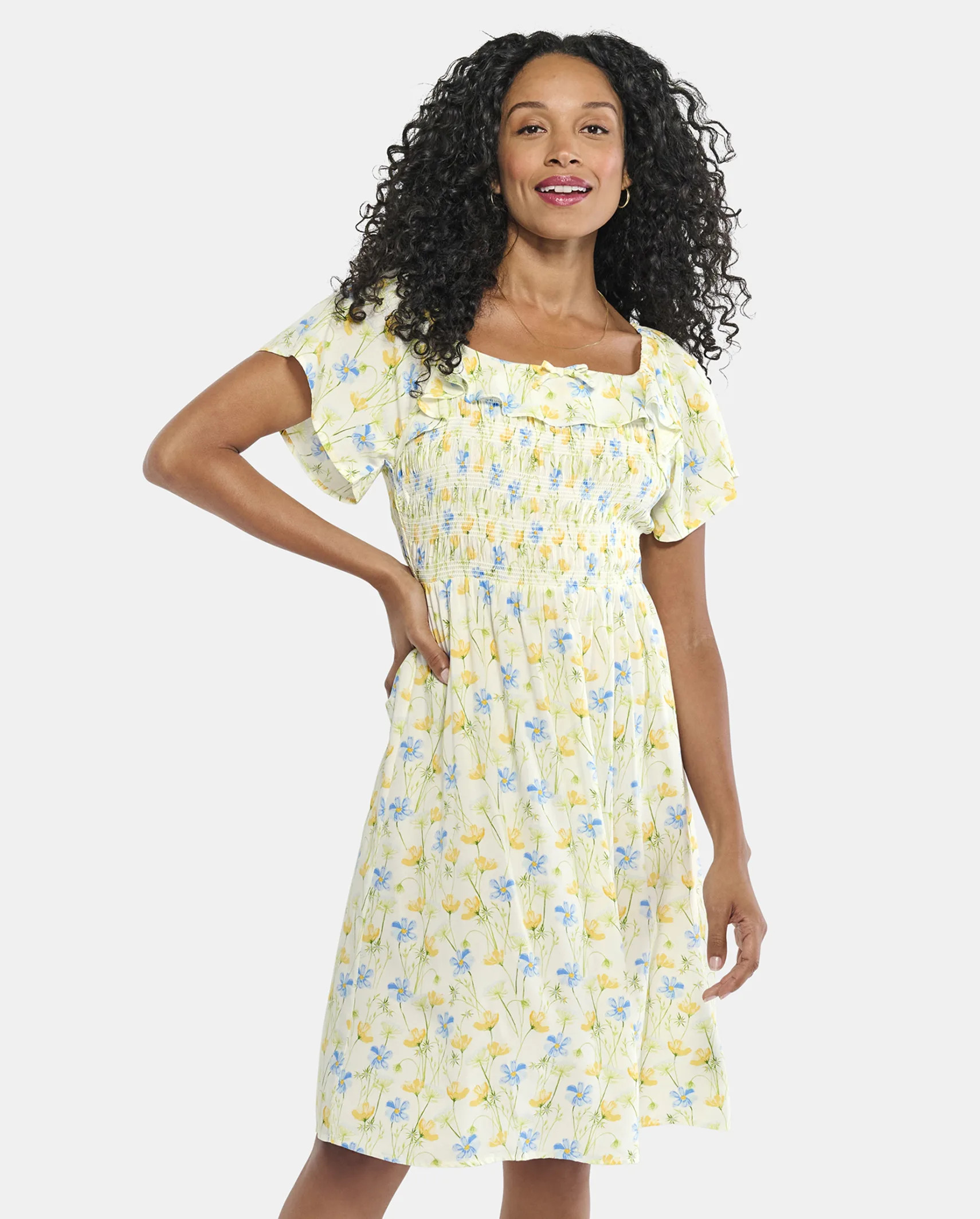 Womens Mommy And Me Floral Smocked Dress - simplywht | The Children's Place
