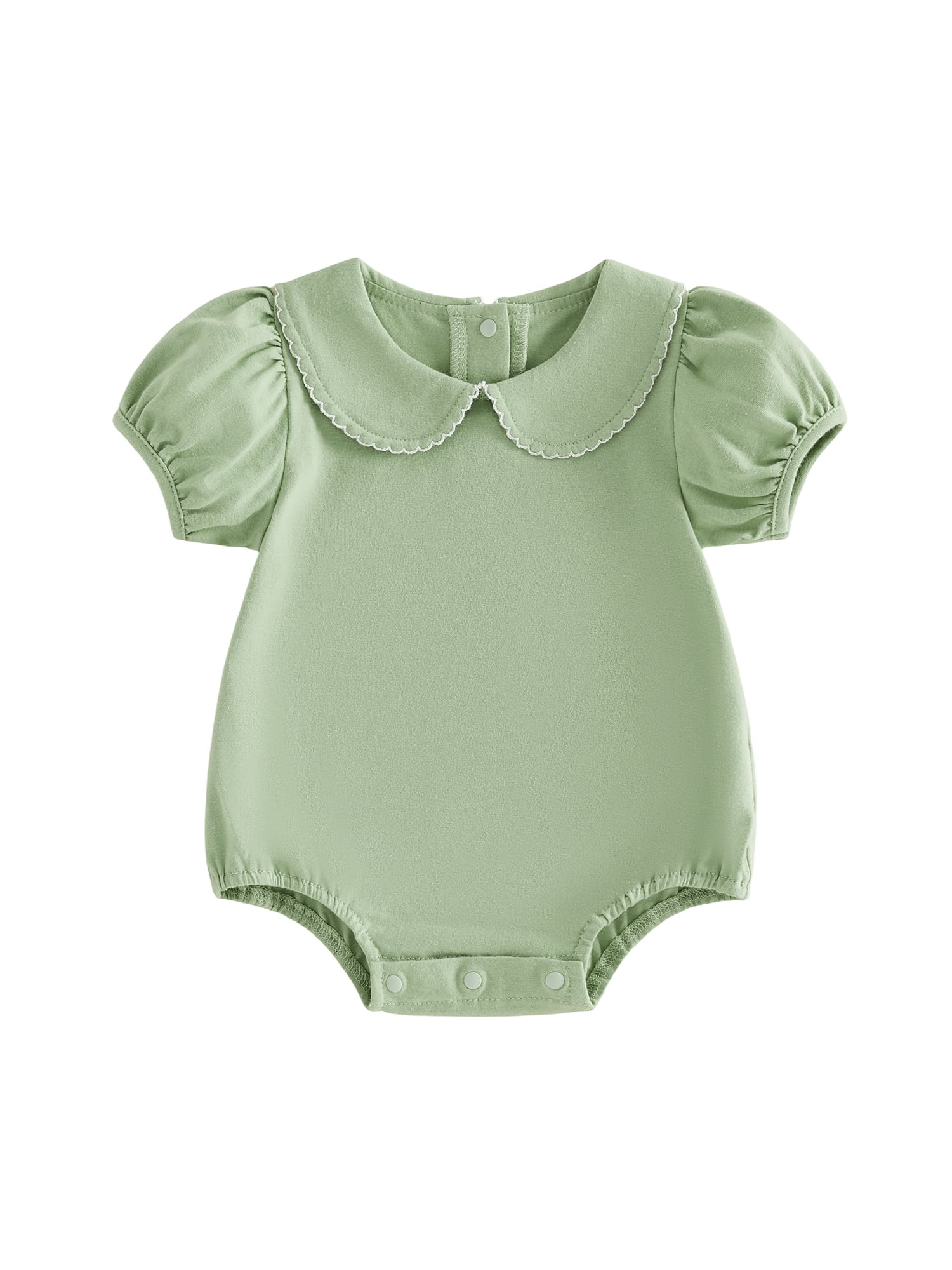 BemeyourBBs Newborn Baby Girls Summer Clothes Bubble Romper Outfit Puff Short Sleeve Peter Pan Do... | Walmart (US)