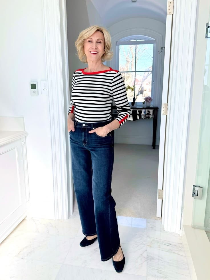 Loving outfits lately that feel relaxed but still pulled together.

These wide leg jeans from Quince have that easy, modern shape that’s incredibly comfortable but still looks polished. I paired them with a classic striped top from Talbots (because you can never go wrong with stripes!) and finished the look with suede slingbacks to add a little softness and elevate the whole outfit.

#LTKSeasonal #LTKOver40 #LTKootd