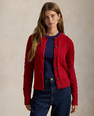 Women's Cable-Knit Wool-Cashmere Cardigan Sweater | Macy's