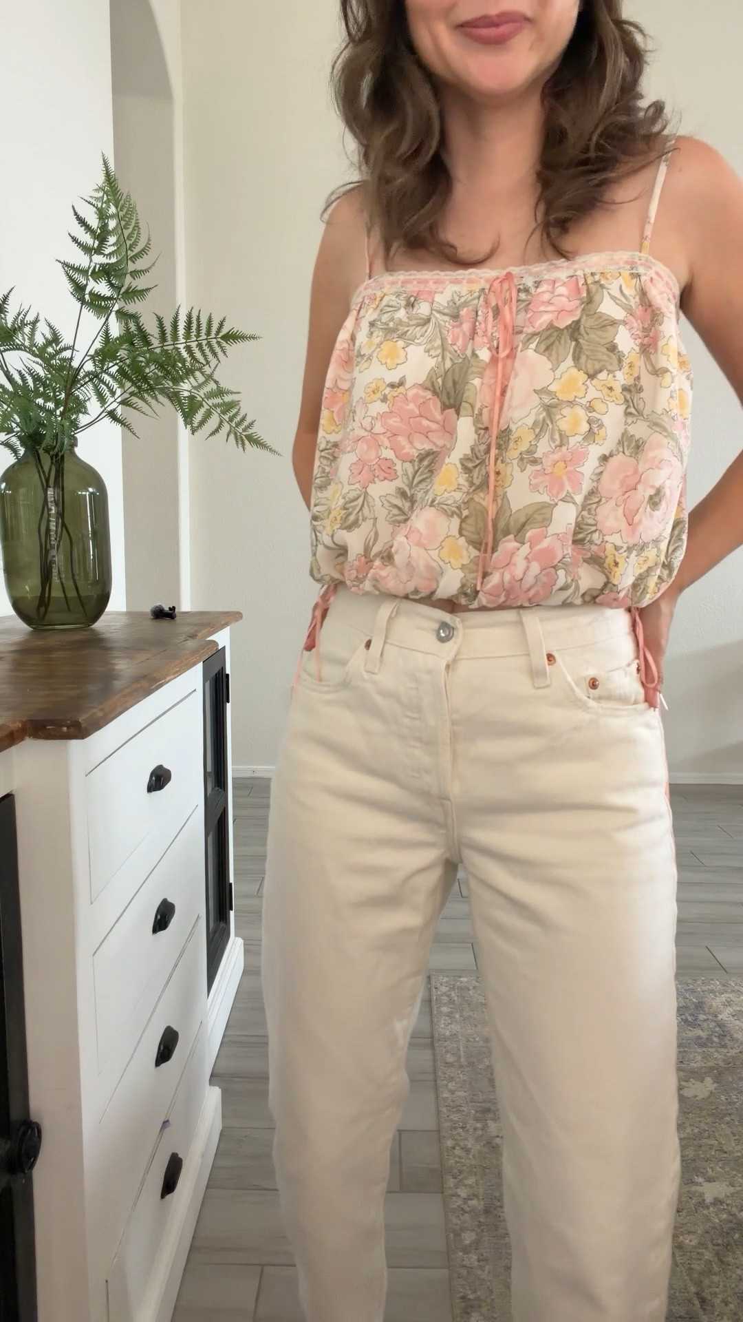Easy outfit I keep reaching for lately
Lightweight top that feels breathable in the heat + these denim shorts that hit just right (no awkward length if you’re petite)

Everything here is comfortable, re-wearable, and works for real life
I’d wear this for errands, casual dinners, or just getting out of the house and feeling put together

Petite-friendly fit (I’m 5’2)
True to size on both

Top XS 
Shorts 25

petite outfits, 5’2 style, mom outfits, denim shorts outfit, summer outfit ideas, effortless everyday style, casual elevated outfit 

Top XS 
Shorts 25
Belt XS/s

#LTKootd #LTKPetite

Comment SHOP below to receive a DM with the link to this post on my LTK ⬇ https://liketk.it/6dzHh