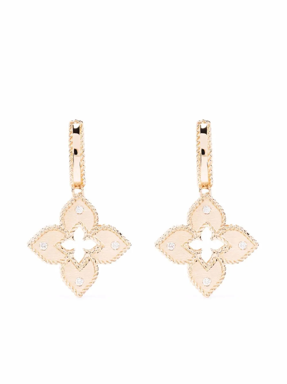 Roberto Coin Orecchini Venetian Princess In Oro Rosa 18kt Con Diamanti | Rosa | FARFETCH IT | Farfetch Global