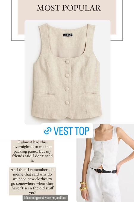 Linen vest, reformation dupe, reformation look for less, vest style, cool girl style 

#LTKSeasonal #LTKxMadewell #LTKover40