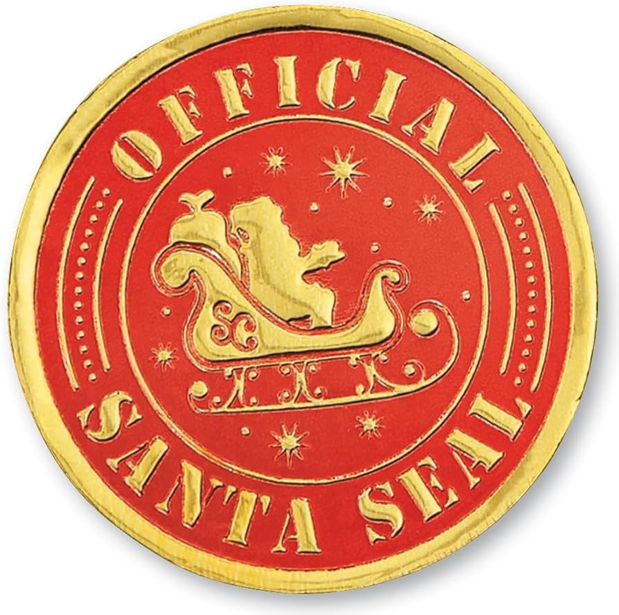 PaperDirect Embossed Gold Foil Santa Sleigh Design, Official Santa Seal, 48 Pieces | Amazon (US)