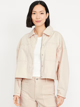 Canvas Crop Utility Jacket | Old Navy (US)