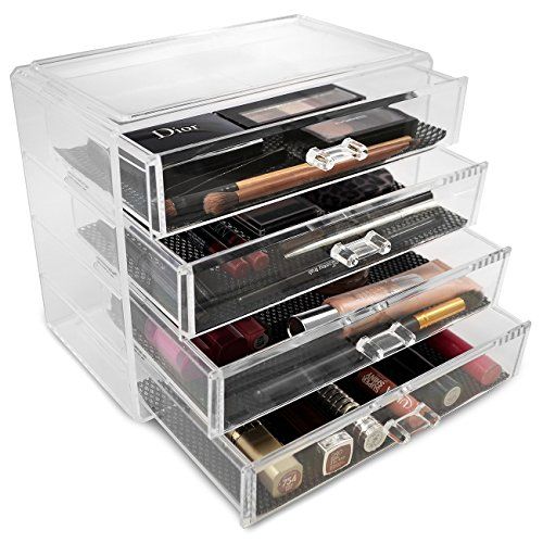 Sorbus Acrylic Cosmetics Makeup and Jewelry Storage Case Display– 4 Large Drawers Space- Saving, Sty | Amazon (US)