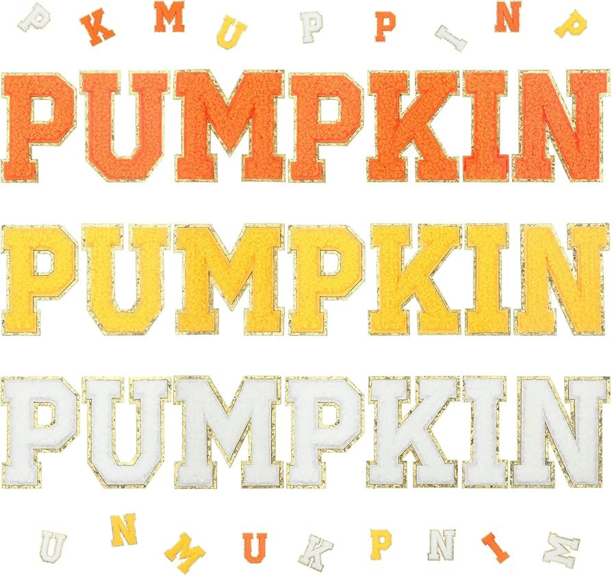 Lyrow 21 Pcs Thanksgiving Pumpkin Iron on Patches Fall Self Adhesive Patches Letter Pumpkin Cloth... | Amazon (US)