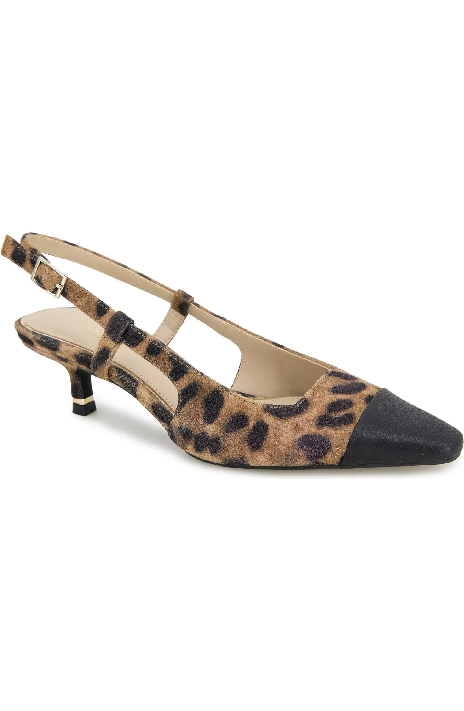 Martha Slingback Cap Toe Kitten Heel Pump (Women) | Nordstrom