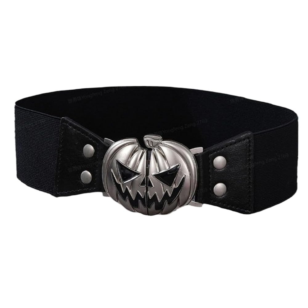 Halloween Pumpkin Belt, Elastic Waist Belt, 30.71 Inches Silver Split Buckle Fastening, Trendy Dr... | Amazon (US)