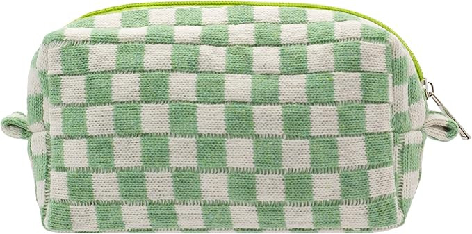 PAZIMIIK Checkered Makeup Bag for Purse Portable Zipper Make Up Pouch Small Cosmetic Case for Tra... | Amazon (US)