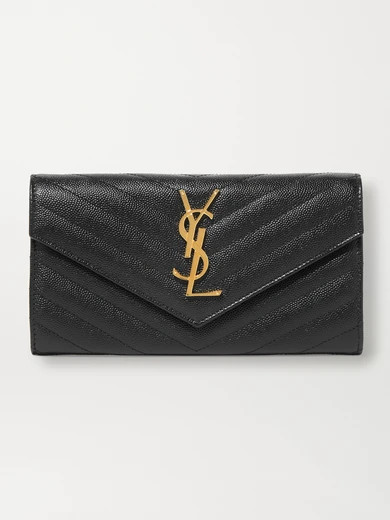 SAINT LAURENT - Quilted Textured-leather Wallet - Black | NET-A-PORTER (US)