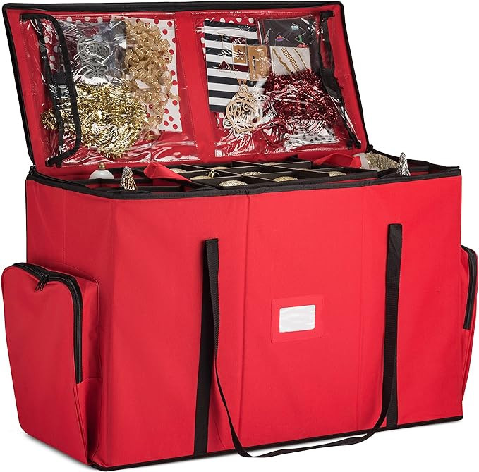 Zober Super Rigid 2-in-1 Christmas Ornament Storage Box & Xmas Figurine Container - Easy Access R... | Amazon (US)