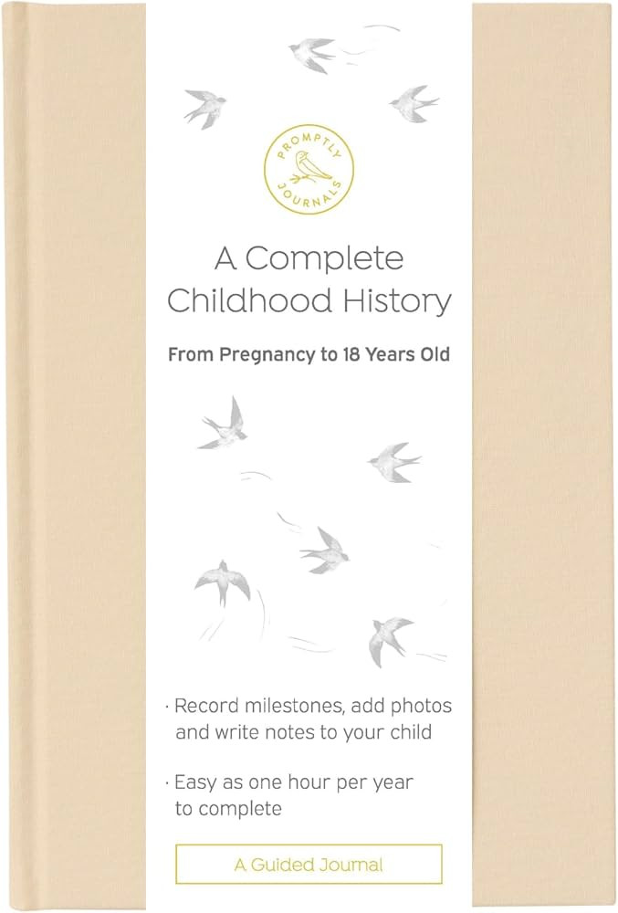 Promptly Journals, A Complete Childhood History: From Pregnancy to 18 Years Old (Sand, Tan, Linen... | Amazon (US)