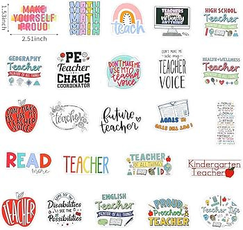 Sabary 100 Pcs Waterproof Stickers Teacher Appreciation Gift Decals Laptop Inspirational Quotes S... | Amazon (US)