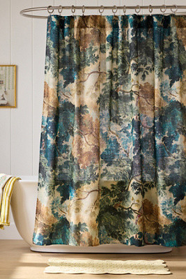 100% Cotton Slub Printed Shower Curtain Collection | Anthropologie (US)