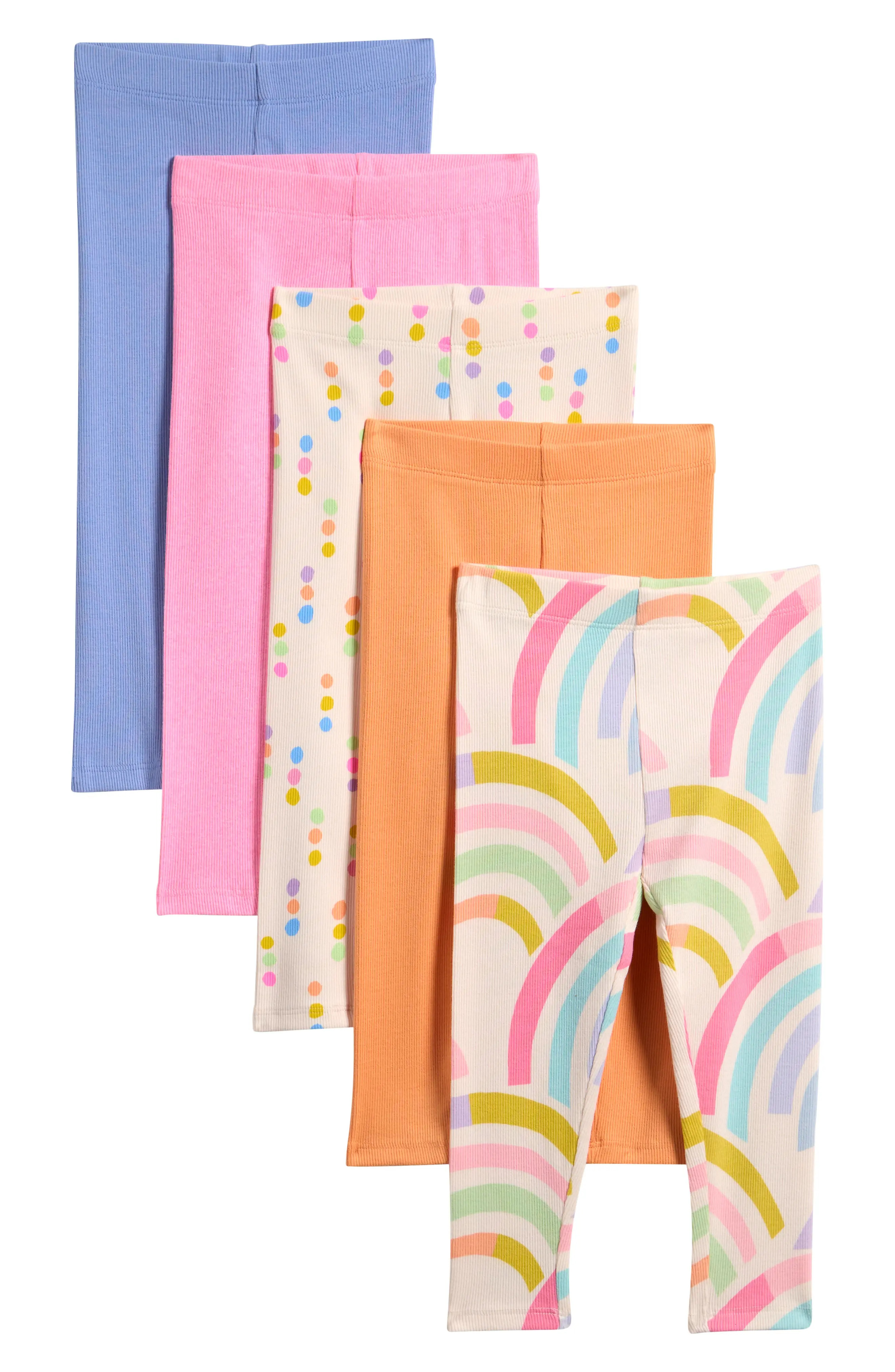 Kids' 5-Pack Ribbed Leggings (Women) | Nordstrom | Nordstrom