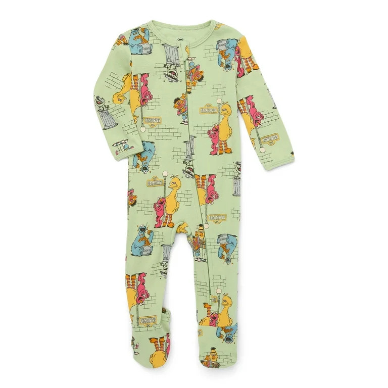 Character Baby Two-Way Zip Front Footed Sleep N Play Pajamas, Sizes Newborn-6/9 Months | Walmart (US)