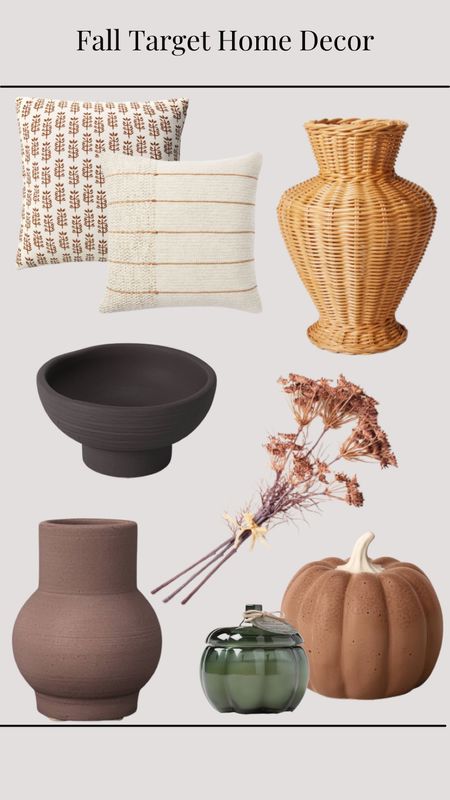 Fall home decor picks from Target!! Sharing pillows, decorative objects, and faux stems to help get your place ready for the fall season! 

#LTKSeasonal #LTKhome #LTKunder50