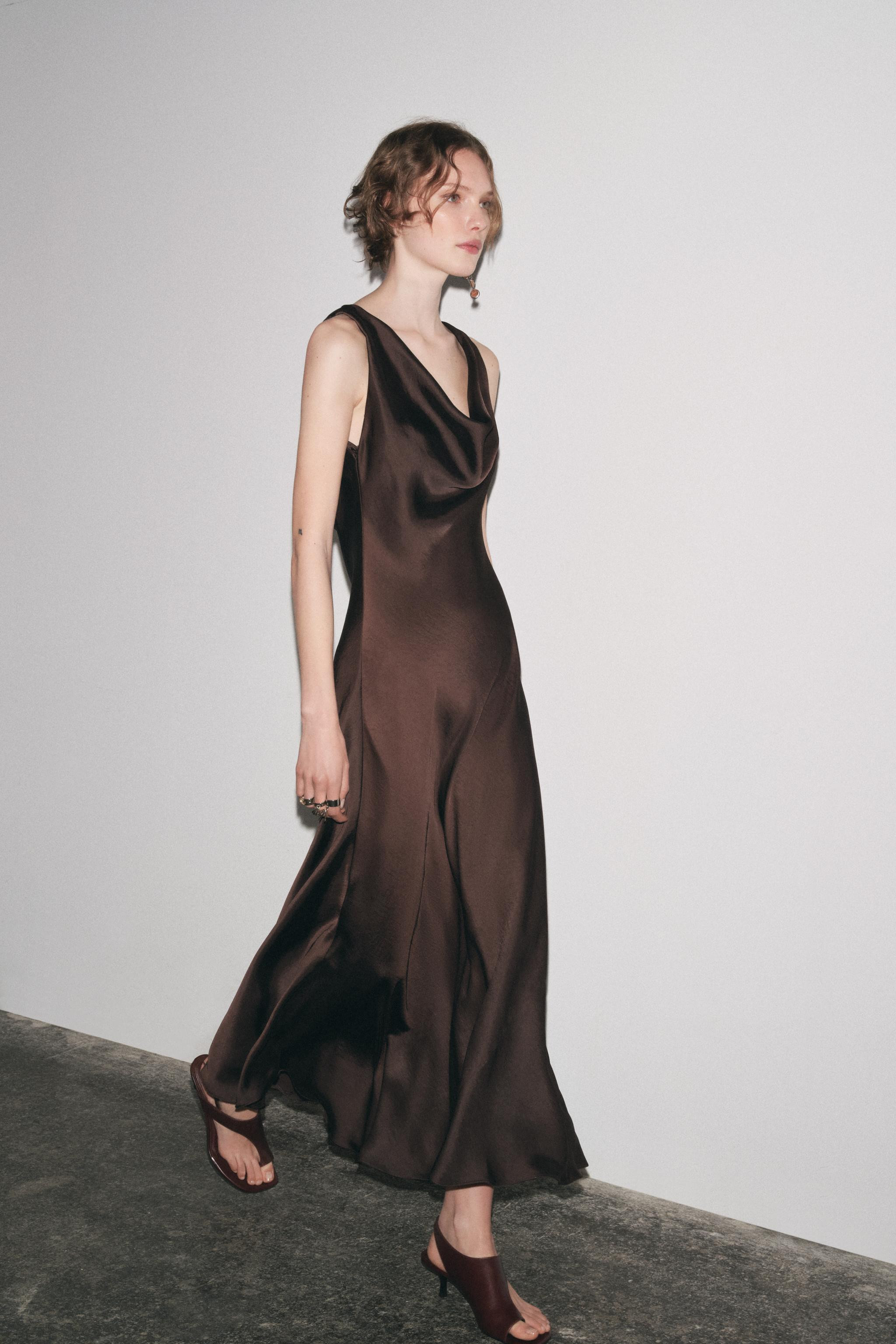 ZW COLLECTION LONG SATIN DRESS | Zara UK