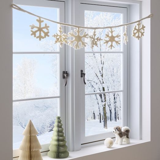 Felt Snowflake Garland | West Elm (US)