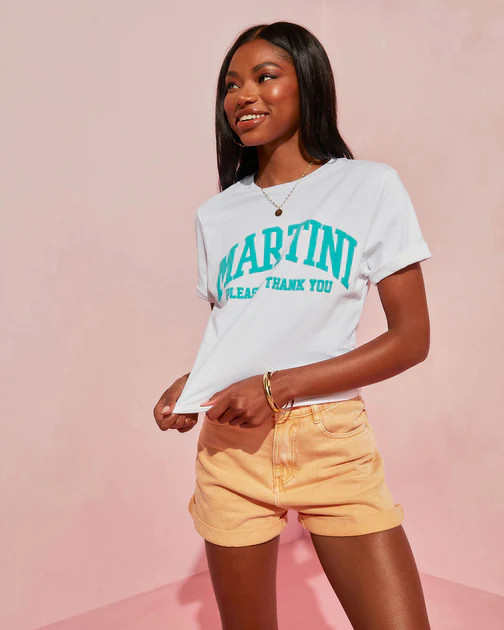 Martini Please And Thank You Cotton Tee - FINAL SALE | VICI