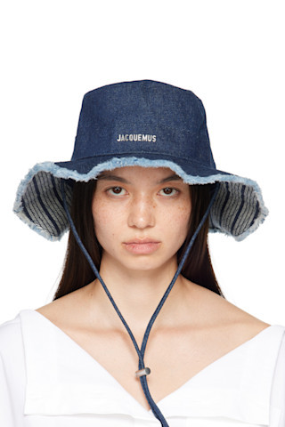 Navy La Casa 'Le bob Artichaut' Beach Hat | SSENSE