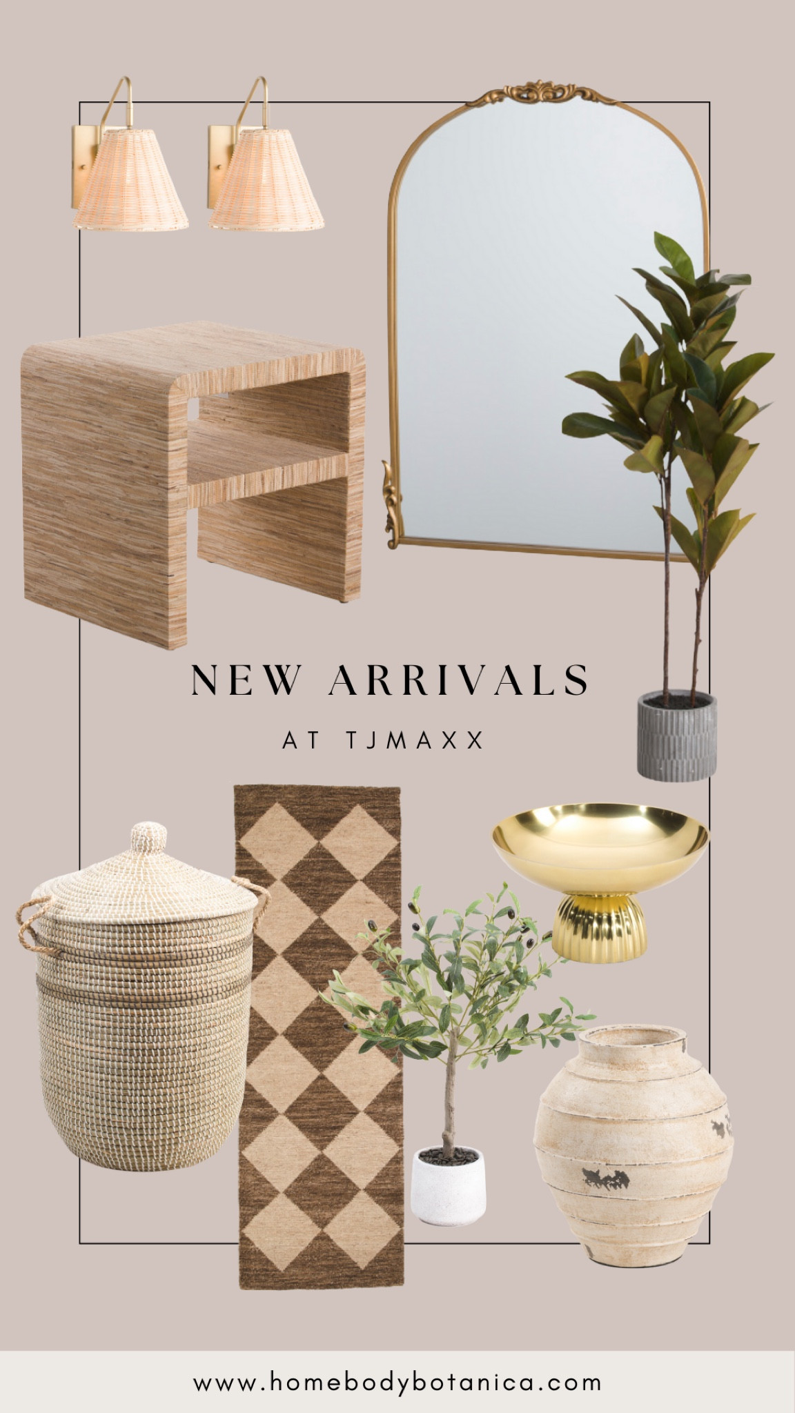 New arrivals at TJMaxx // #checkeredrug #transitionaldecor #tjmaxx #nightstand #arearug #wovenbasket #stylishstorage #pottery #terracottavase #fauxgreenery #anthropologie #anthropologiedupe #primrosemirror #olivetree #neutraldesign

#LTKhome #LTKsalealert #LTKFind