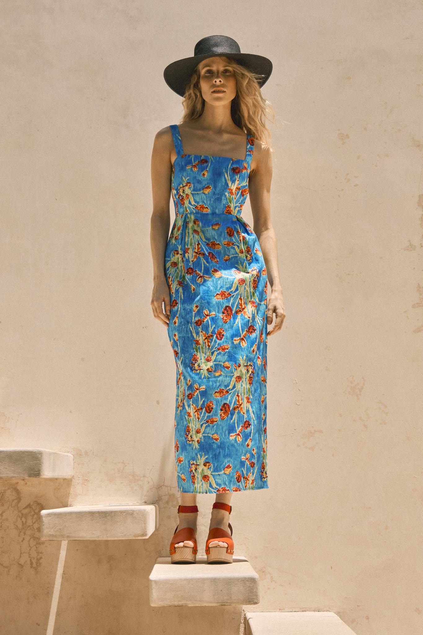 Sanders Dress | Square Neck Midi | Hunter Bell | Hunter Bell