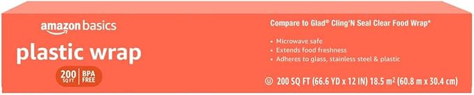 Amazon Basics Plastic Wrap, 200 Sq Ft, Pack of 1 | Amazon (US)