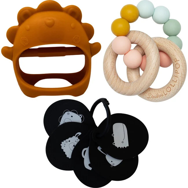 Baby Toys | Kids Toys | Food Grade Silicone Soothing Development Bundle, Lion (Orange) | Loulou Lollipop from Maisonette | Maisonette