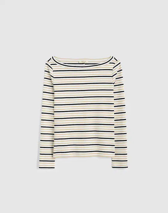 The '90s Boatneck Tee in Compact Cotton | Madewell