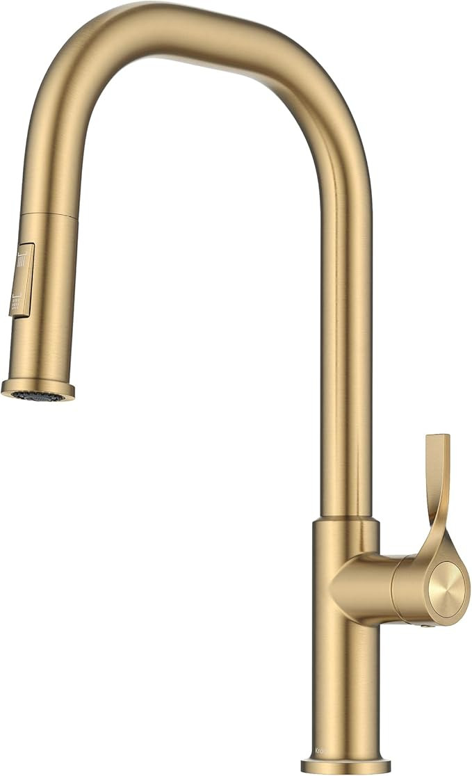 KRAUS Torak Pull Down Kitchen Faucet in Spot-Free Brushed Brass with 2 Function Sprayer, Pre-Atta... | Amazon (US)