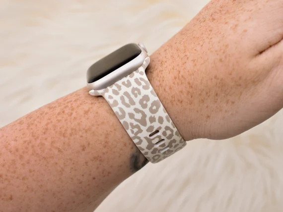 Mocha Leopard Cheetah Print Silicone Watch Band Compatible | Etsy | Etsy (US)