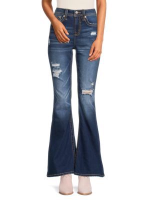 High Rise Distressed Flare Jeans | Saks Fifth Avenue OFF 5TH