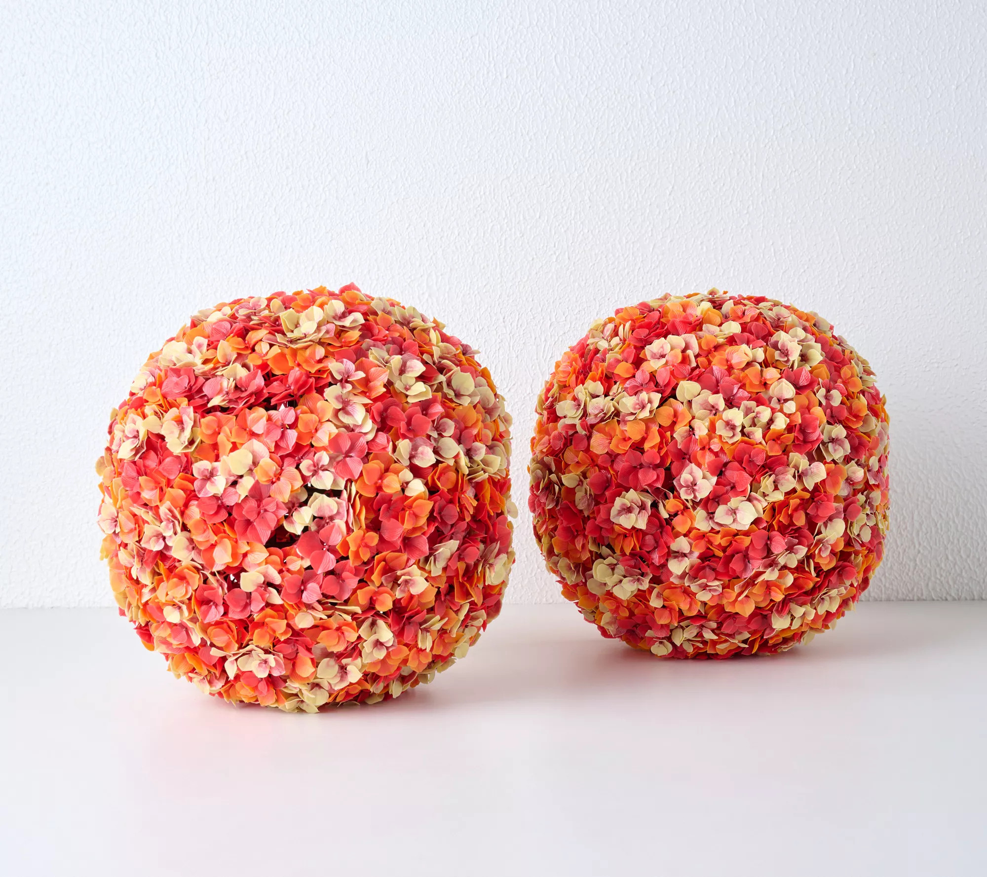 Wicker Park Set of 2 14" Indoor/Outdoor Faux Hydrangea Spheres | QVC