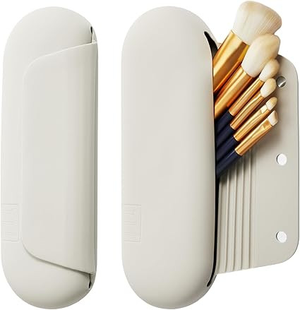 HJYLMM Silicone Makeup Brush Holder Travel Cosmetic Bag：Soft Portable Cosmetic Face Brushes Hol... | Amazon (US)