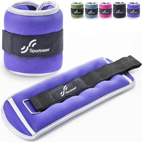 Sportneer Ankle Weights Wrist Weights 2lb per Pack,4lbs Pair,Purple | Amazon (US)