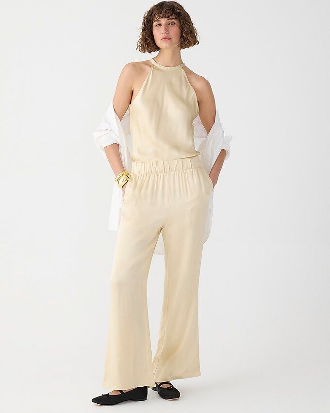 Astrid wide-leg pant in luster crepe | J. Crew US