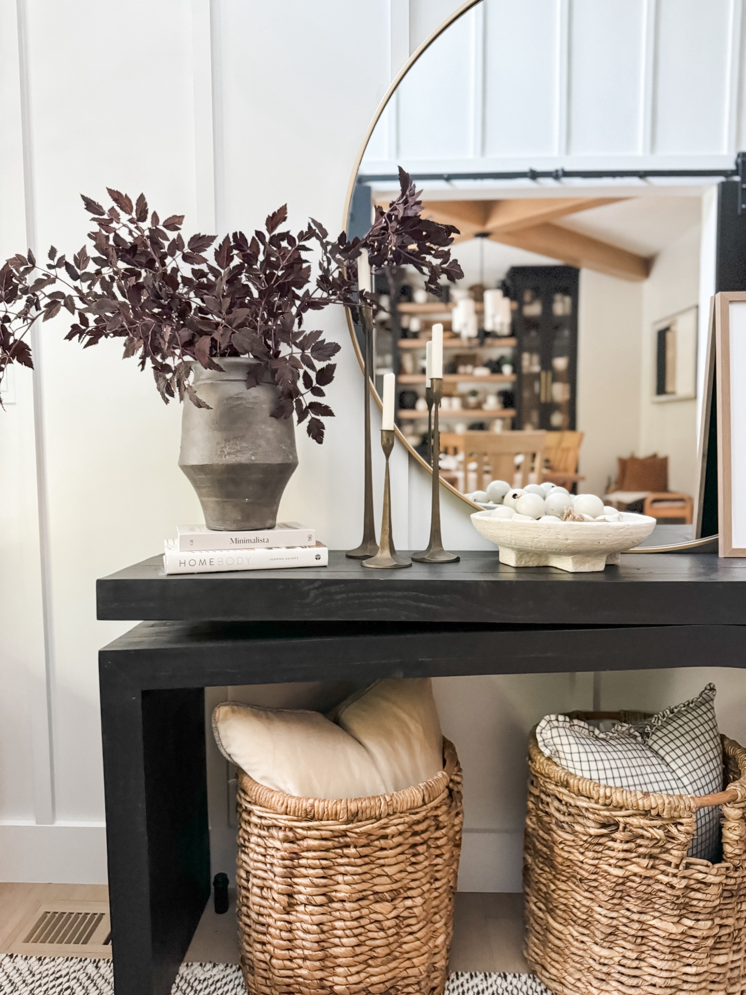 Transitioning to fall. Entry vibes with the viral Cimicifuga stems. This black console table is my all time favorite. 

#LTKHome #LTKSeasonal