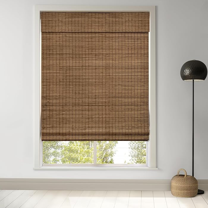 LazBlinds Cordless Bamboo Roman Shades, 30.5x48, Highfield Teak | Amazon (US)