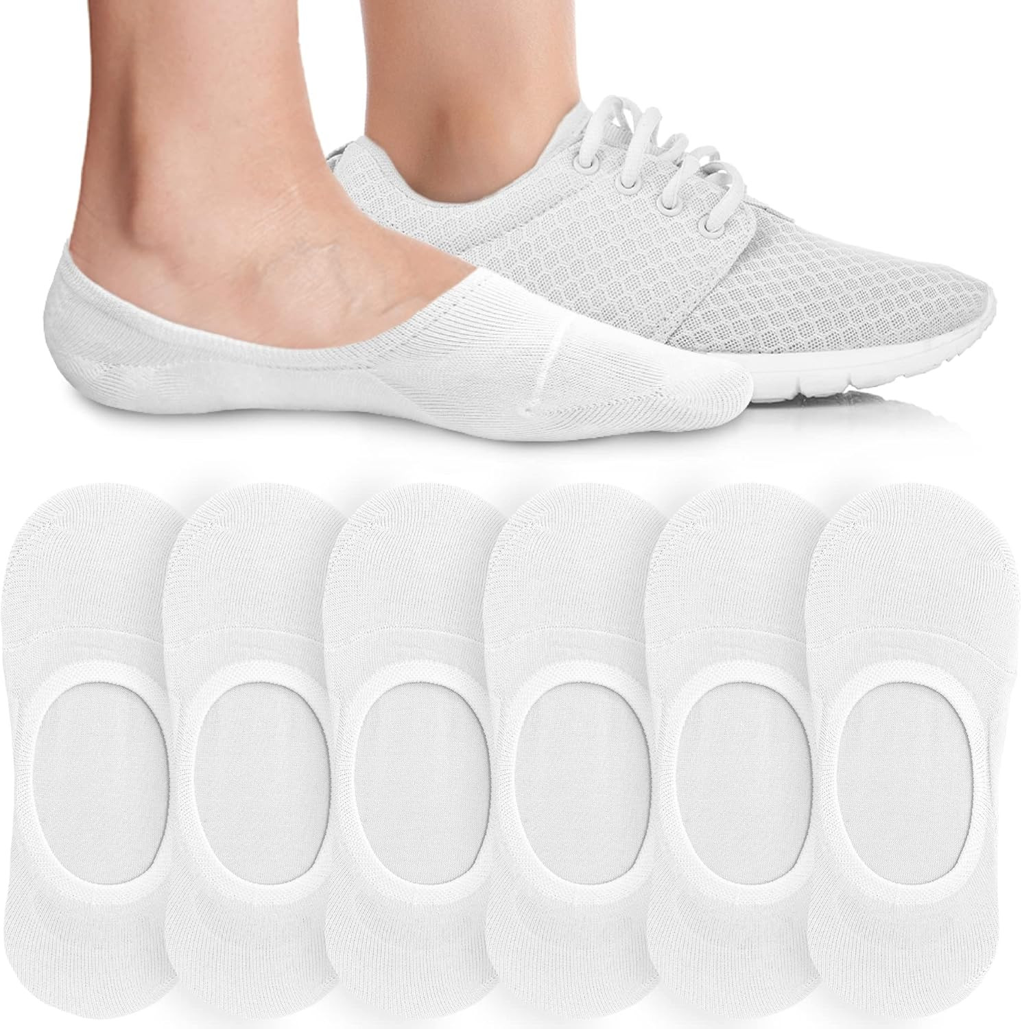 Eedor No Show Socks Womens - Non Slip Low Cut Ankle - Invisible Liner Socks for Casual & Formal W... | Amazon (US)