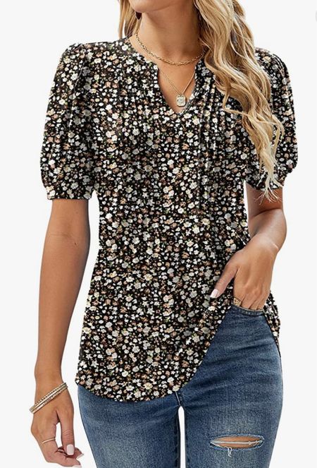 Micoson Womens V Neck Puff Short Sleeve Pleated T Shirts Fashion Summer Tops Casual Tunic Blouse
$24.99

#LTKSeasonal #LTKstyletip