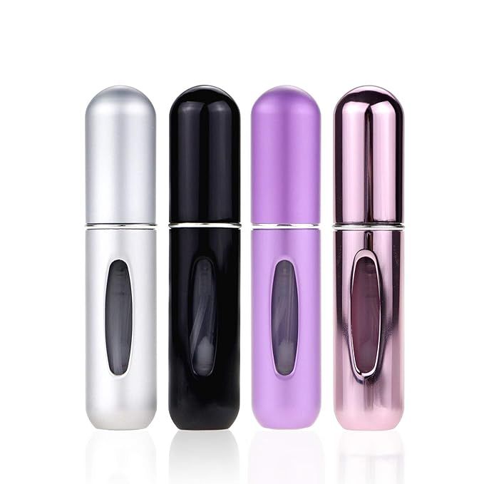 Portable Mini Refillable Perfume Atomizer Bottle Spray, Scent Pump Case for Travel 4 Pcs Pack of ... | Amazon (US)