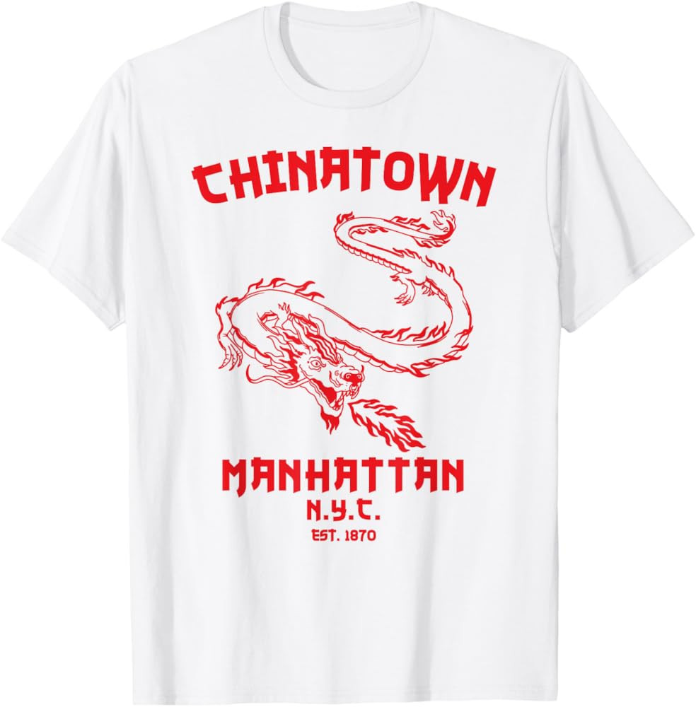 Manhattan New York Chinatown Chinese Lower East Side NYC NY T-Shirt | Amazon (US)