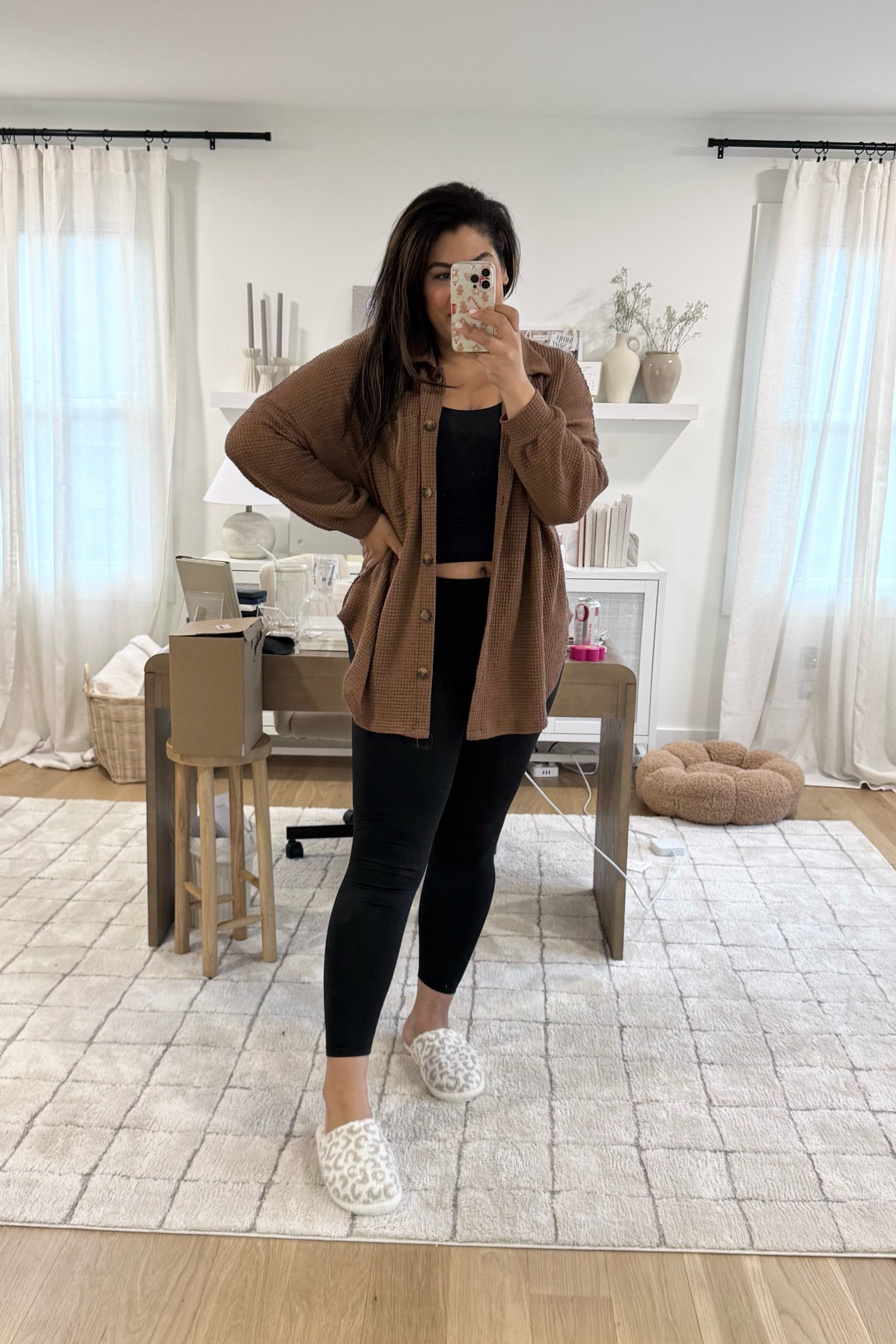 midsize outfit of the day 1.13.25 — one of my go to everyday outfit ideas! Love this oversized flannel from amazon — wearing a size XXL in flannel, XL on top, & L with leggings. I am 5’9” 38D size 12/xl ♡

#LTKFindsUnder50 #LTKSeasonal #LTKMidsize