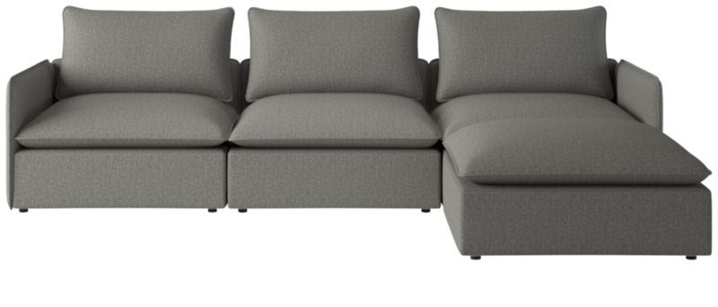 Lumin 4-Piece Modular Grey Linen Sectional Sofa + Reviews | CB2 | CB2