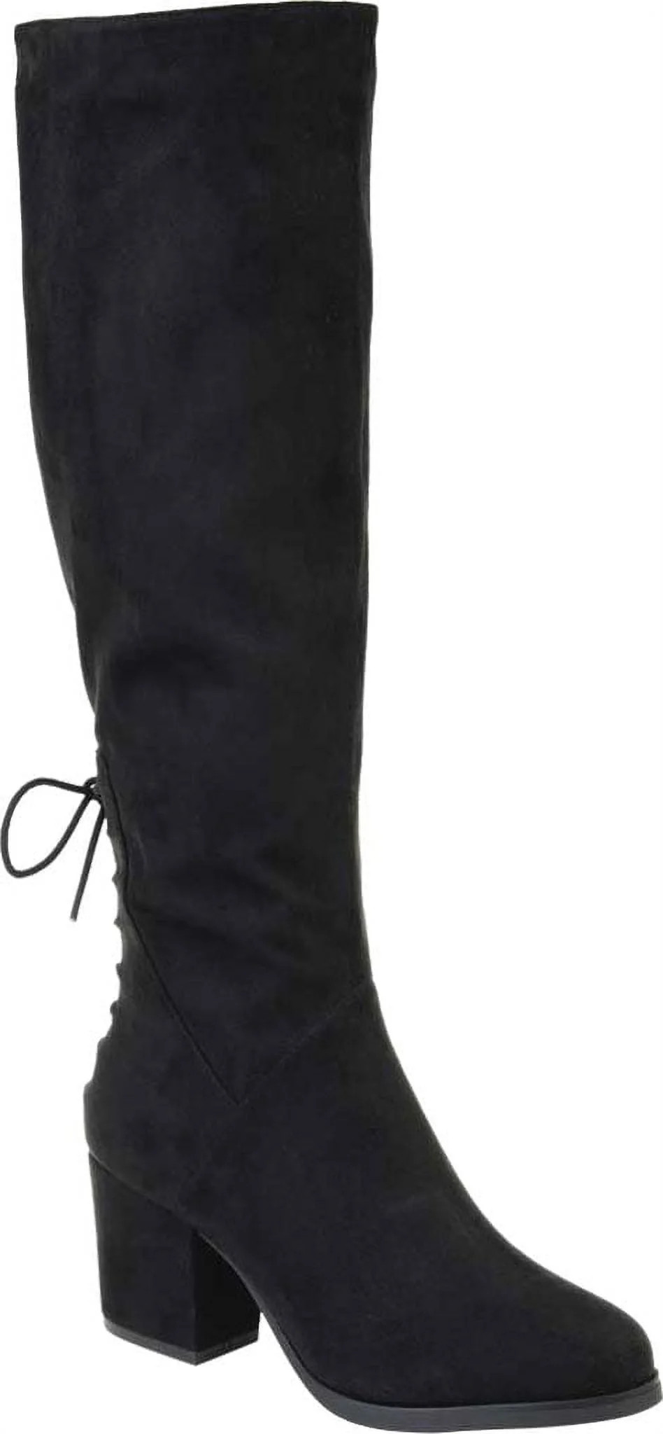 Women's Journee Collection Leeda Wide Calf Knee High Boot Black Faux Suede 10 M | Walmart (US)