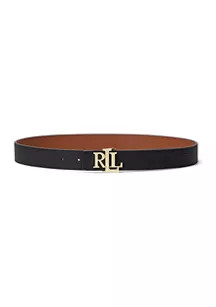 Logo Reversible Pebbled Leather Belt | Belk
