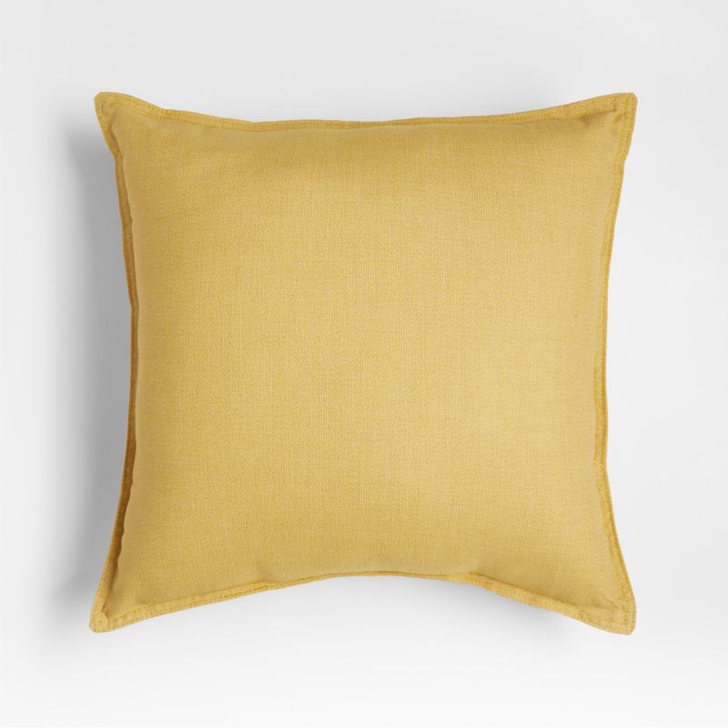 Sunbrella Solid 20"x20" Lemon Yellow Textured Outdoor Throw Pillow + Reviews | Crate & Barrel | Crate & Barrel