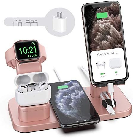 Wireless Charger Stand, CEREECOO 4 in 1 Wireless Charging Station Dock Compatible with iPhone Ser... | Amazon (US)